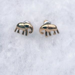 Gold elephant stud earrings